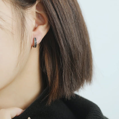 Rockyu 藤紋様ステンレスフープピアス レディース メンズ