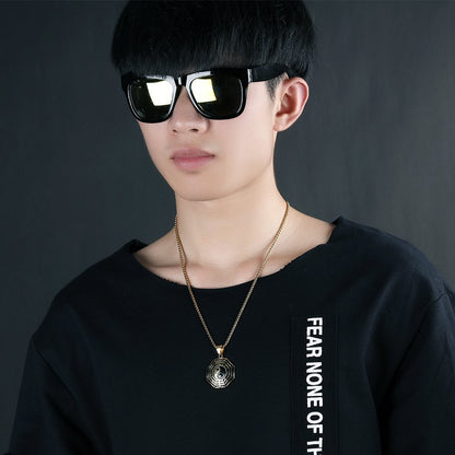 陰陽×八卦ネックレス 2色展開｜開運＆魔除けステンレスペンダント メンズ