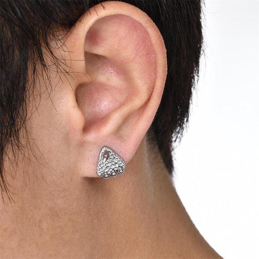 Rockyu メンズピアス 竜の爪モチーフ シルバー ステンレス 金属アレルギー対応 片耳用