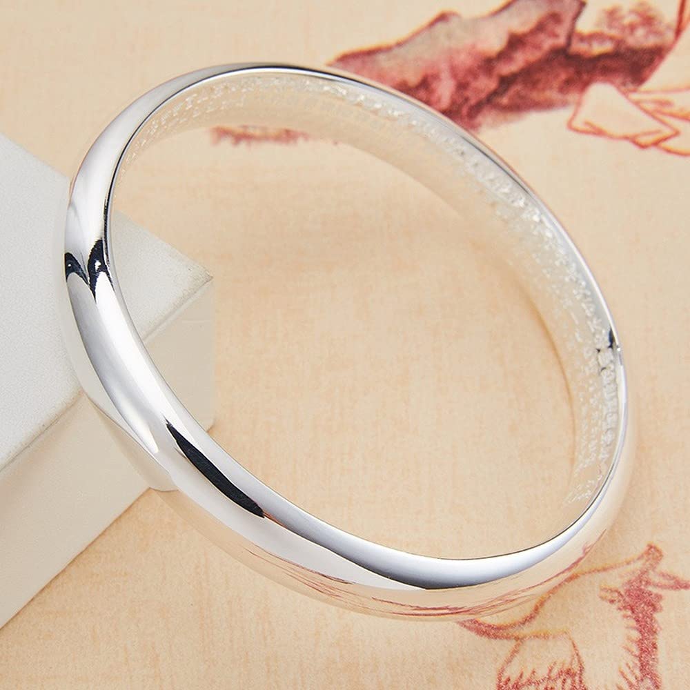 Rockyu バングル レディース シルバー 純銀風 六字真言 刻印 厄除けブレスレット