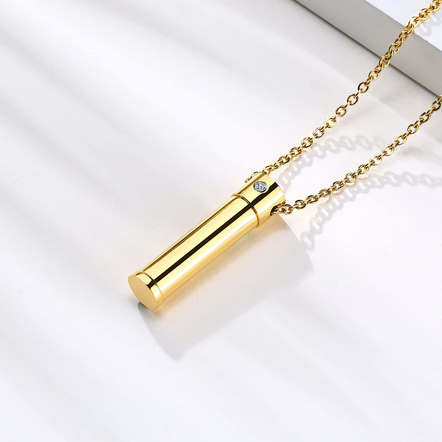 Rockyu メモリアルペンダント 遺骨入れ ステンレス製 メンズ 高級鏡面仕上げ