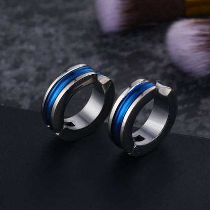 Rockyu ピアス メンズ レディース フープ シルバー チタン ノンホール イヤーカフ