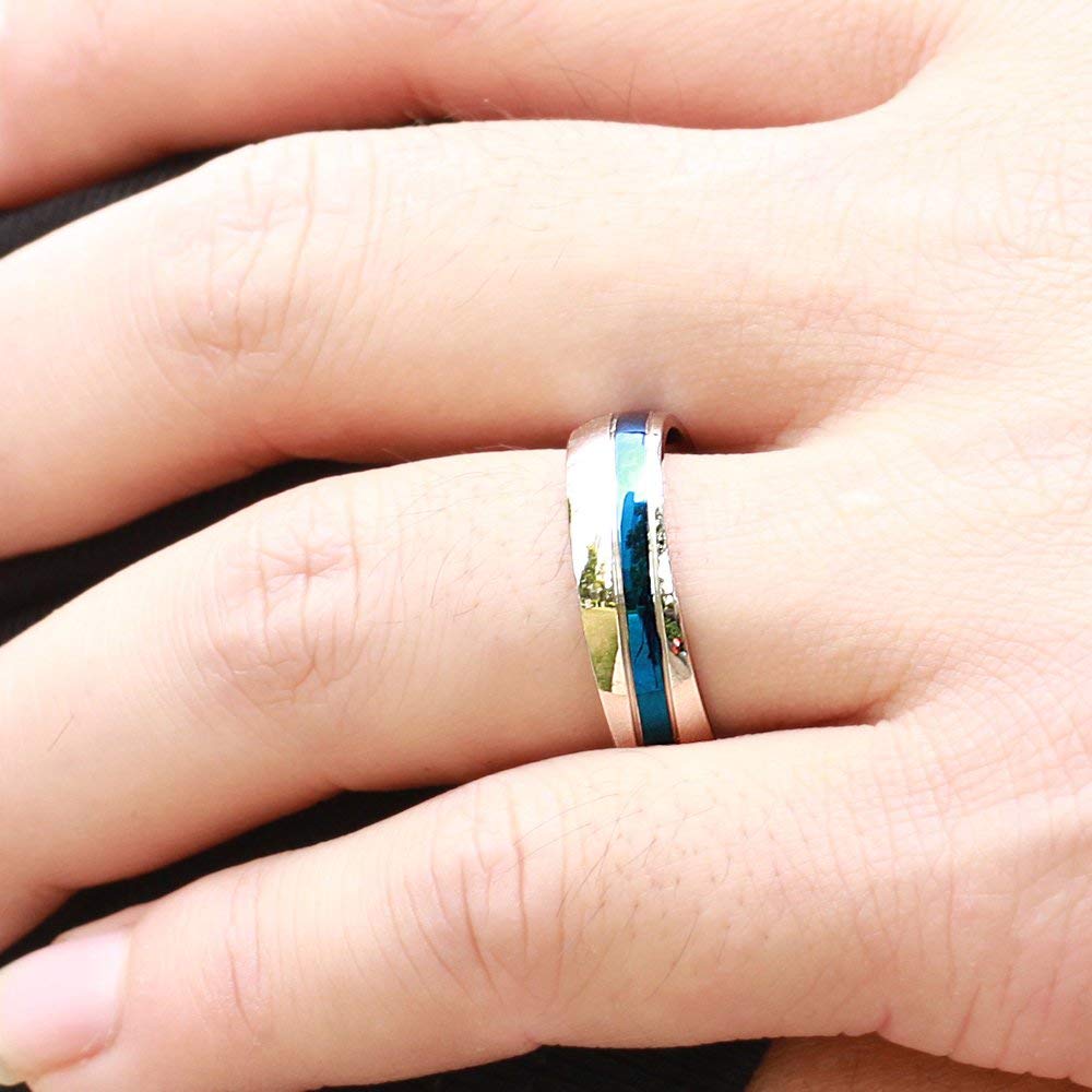 ローズ・アー・レッド ペアリング｜シンプル＆高品質ステンレス製 シルバー×3色ラインが選べる愛の証リング