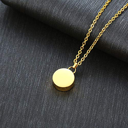 Rockyu サークル型メモリアルネックレス メンズ ステンレス製 遺骨カプセル ロング60cmチェーン