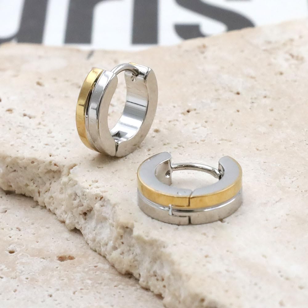 Rockyu リングピアス メンズ レディース フープピアス 小さめ ステンレス製 金属アレルギー対応