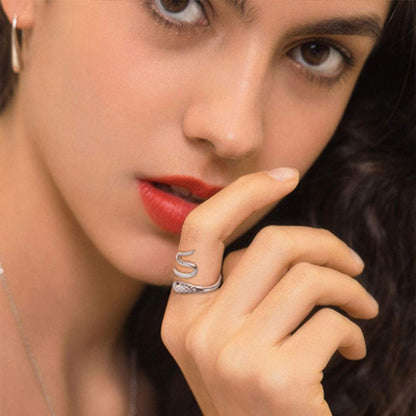 スネークリング レディース｜S925シルバー フリーサイズ 指輪｜Rockyu