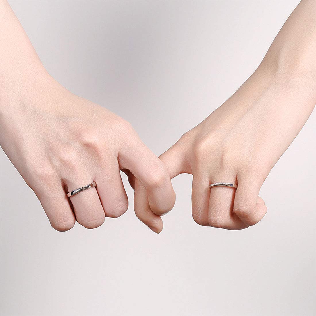 Rockyu メンズ シルバー925 フリーサイズペアリング｜純銀製 結婚・婚約指輪 アレルギー対応