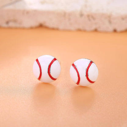 Rockyu ピアス レディース スポーツデザイン 925スターリングシルバー バスケットボール/サッカー/野球/テニス/ラグビー/バレーボール 金属アレルギー対応