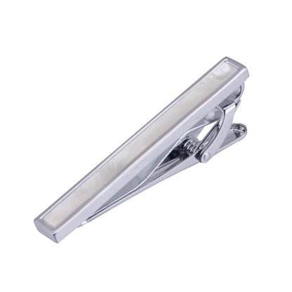 Rockyu ネクタイピン メンズ 蝶貝インレイ シルバー＆ゴールド 黄銅製 シンプル 高級感 ギフトボックス付き