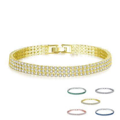 グリーンテニスブレスレット｜繊細にきらめく細身チェーン レディースジュエリー