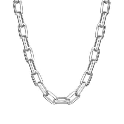 オーバルリンクチェーンネックレス｜メンズ ステンレス製 太め9.2mm シルバー 55cm