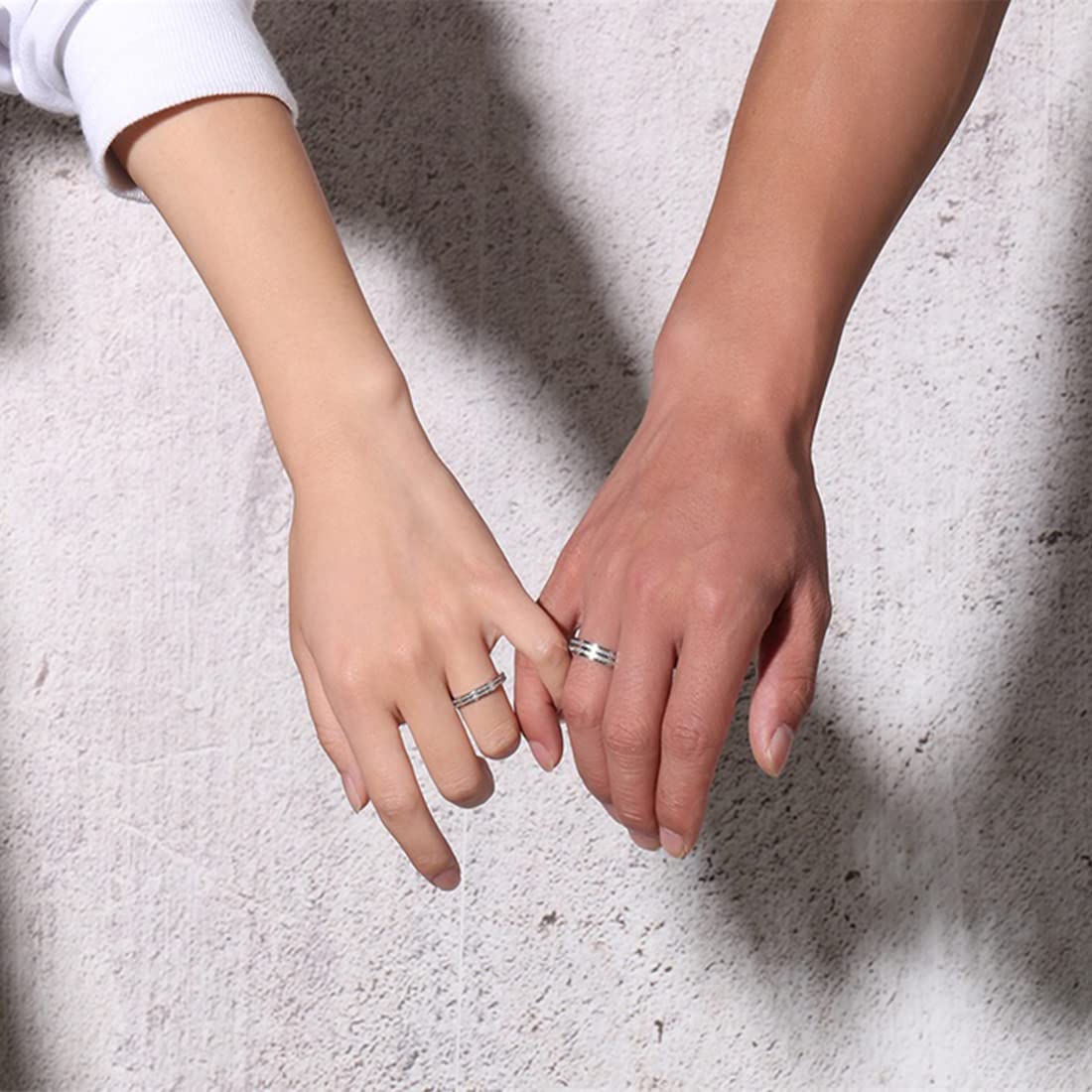 Rockyu ペアリング ステンレス シンプル 指輪 男女兼用 3mm/5mm 選べるサイズ