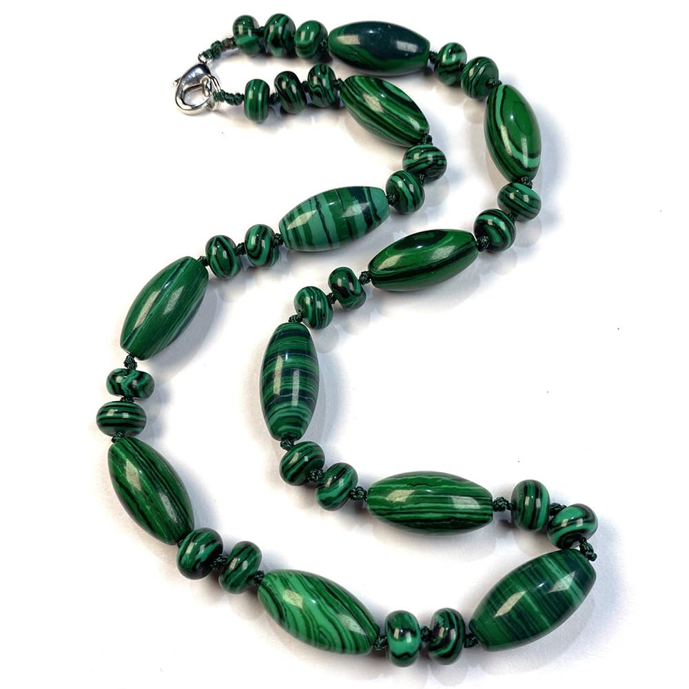 Rockyu 天然石ビーズ ロングネックレス レディース メンズ兼用 数珠風セーターチェーン