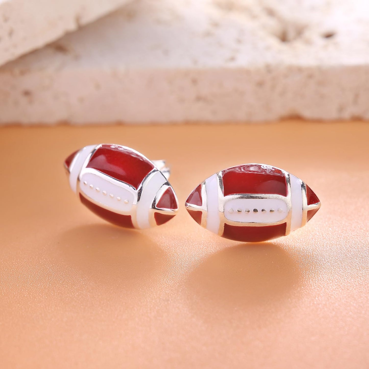 Rockyu ピアス レディース スポーツデザイン 925スターリングシルバー バスケットボール/サッカー/野球/テニス/ラグビー/バレーボール 金属アレルギー対応