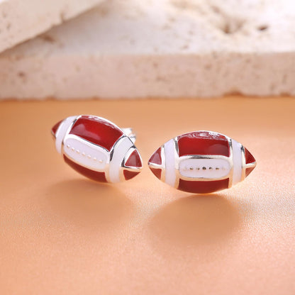 Rockyu ピアス レディース スポーツデザイン 925スターリングシルバー バスケットボール/サッカー/野球/テニス/ラグビー/バレーボール 金属アレルギー対応