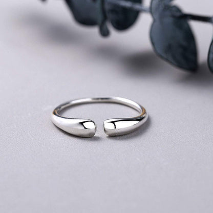 Rockyu リング レディース シルバー925 フリーサイズ ホワイトゴールド 流れる雫 ファランジリング ジュエリー