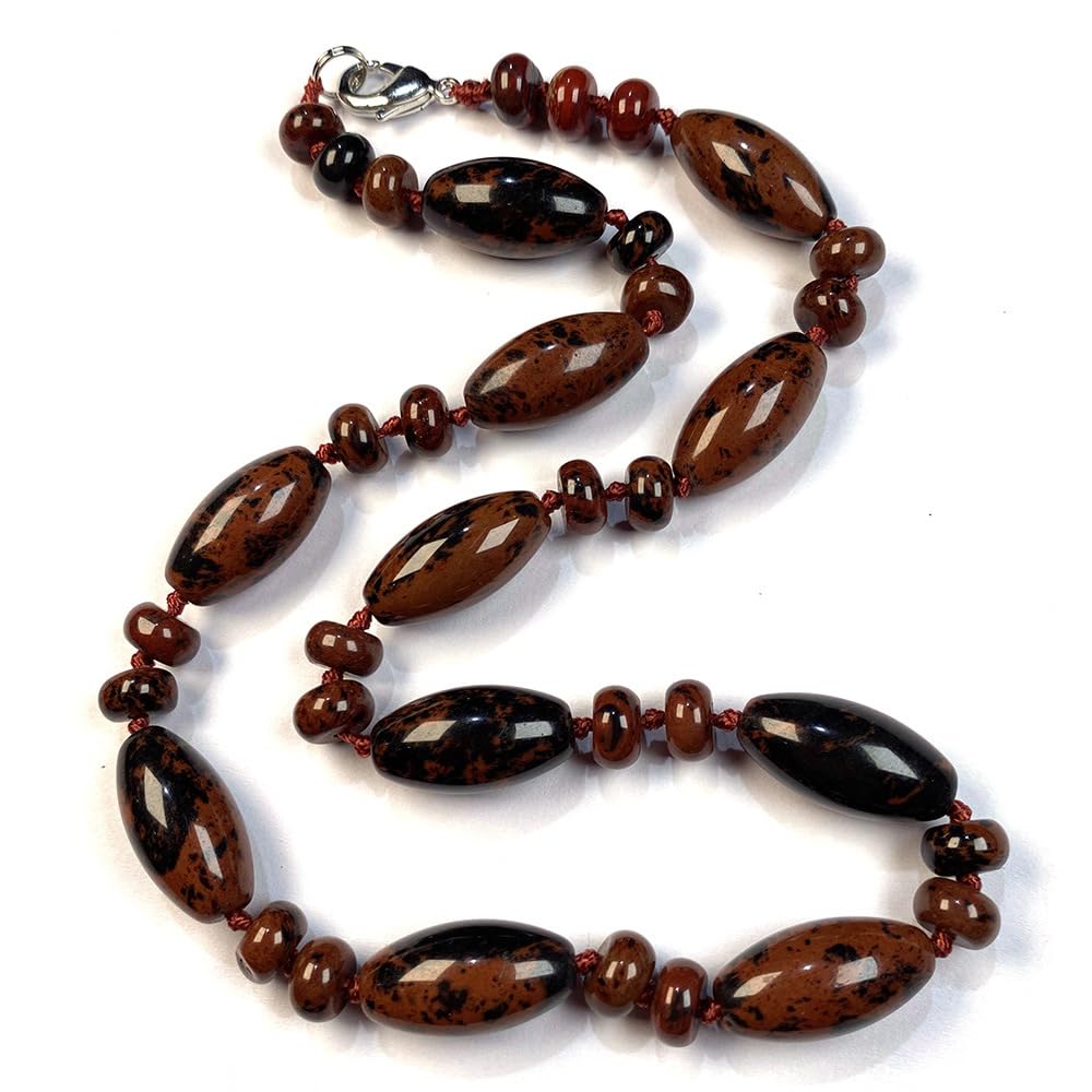 Rockyu 天然石ビーズ ロングネックレス レディース メンズ兼用 数珠風セーターチェーン