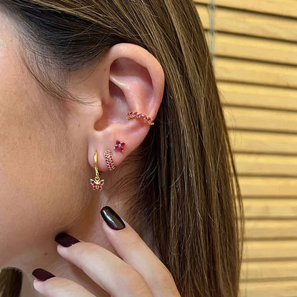 Rockyu ピアス レディース 蝶モチーフ フープ シルバー925 18金仕上げ ジルコニア 揺れる 小さめ 両耳用 プレゼント