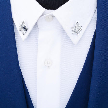 Rockyu ブローチ メンズ レディース 枫の葉 シルバー スーツアクセサリー