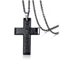Rockyu クロスネックレス ステンレス メンズ ゴールド ブラック シルバー ペンダント