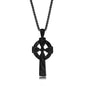 Rockyu ネックレス メンズ ステンレス ケルティッククロス ペンダント チェーン付 ブラック ゴールド シルバー