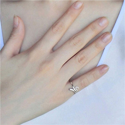 Rockyu スネークリング レディース フリーサイズ 指輪 シンプル蛇モチーフ