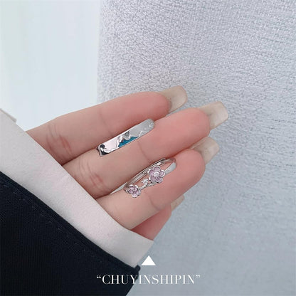 ペアリング カップル 人気 フリーサイズ 2個 セット お洒落 結婚指輪 シルバー925リング 富士山 桜 愛の証 バレンタインデー 恋人の日 プレゼント