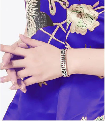 Rockyu バングル 男女兼用 そろばんデザイン シルバー＆ゴールド 開運 厄除け 中華風 アクセサリー