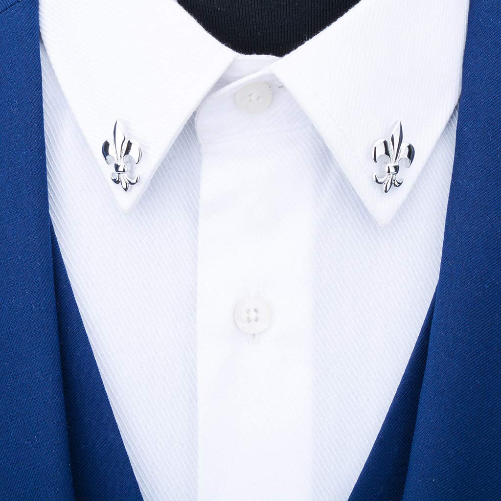 Rockyu ブローチ メンズ レディース 百合の花 シルバー クリスタル スーツアクセサリー