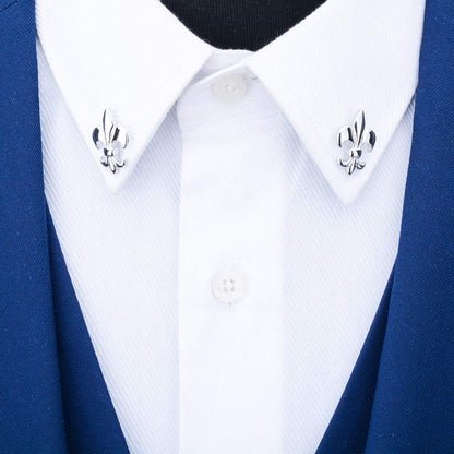 Rockyu ブローチ メンズ レディース 百合の花 シルバー クリスタル スーツアクセサリー