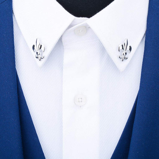 Rockyu ブローチ メンズ レディース 百合の花 シルバー クリスタル スーツアクセサリー