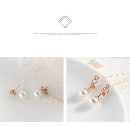 Rockyu パールチェーンピアス ステンレス ゴールド シルバー レディース