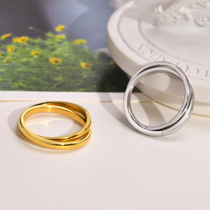 Rockyu トリニティリング 指輪 レディース メンズ 2連/3連/4連 ステンレススチール 幅2mm/3mm 金属アレルギー対応