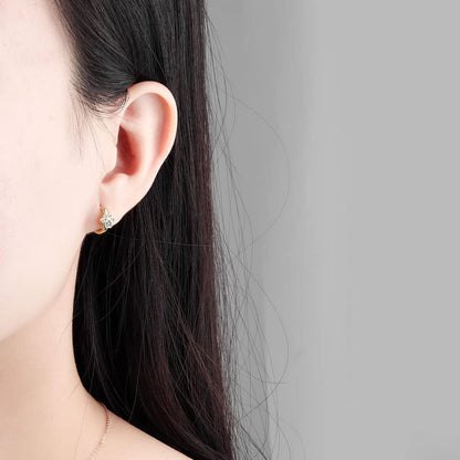 Rockyu フープピアス レディース 肉球モチーフ ジルコニア リング型 猫好きアクセサリー