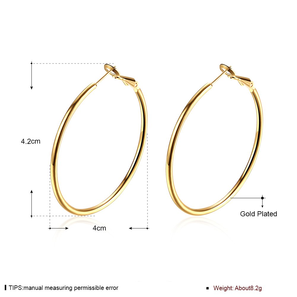 【華奢なのに映える】ゴールドメッキ フープピアス 40mm｜レディース定番アクセ