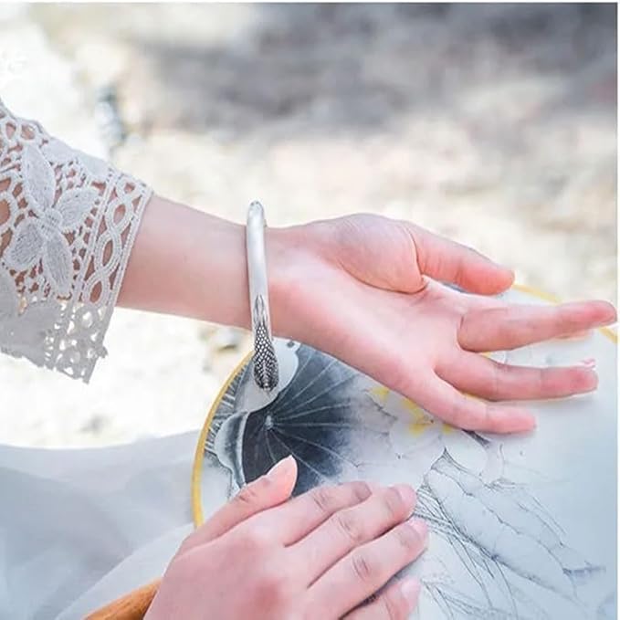 Rockyu 貔貅バングル シルバー開運ブレスレット 男女兼用 厄除け守護アクセサリー