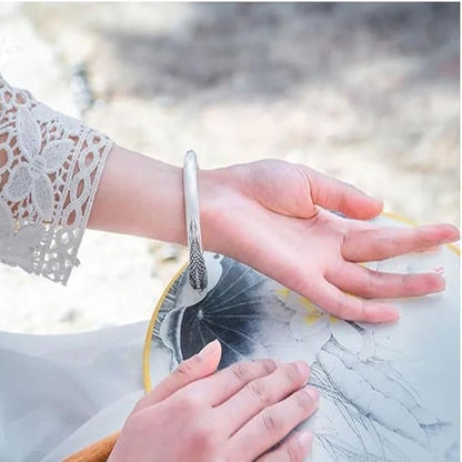 Rockyu 貔貅バングル シルバー開運ブレスレット 男女兼用 厄除け守護アクセサリー