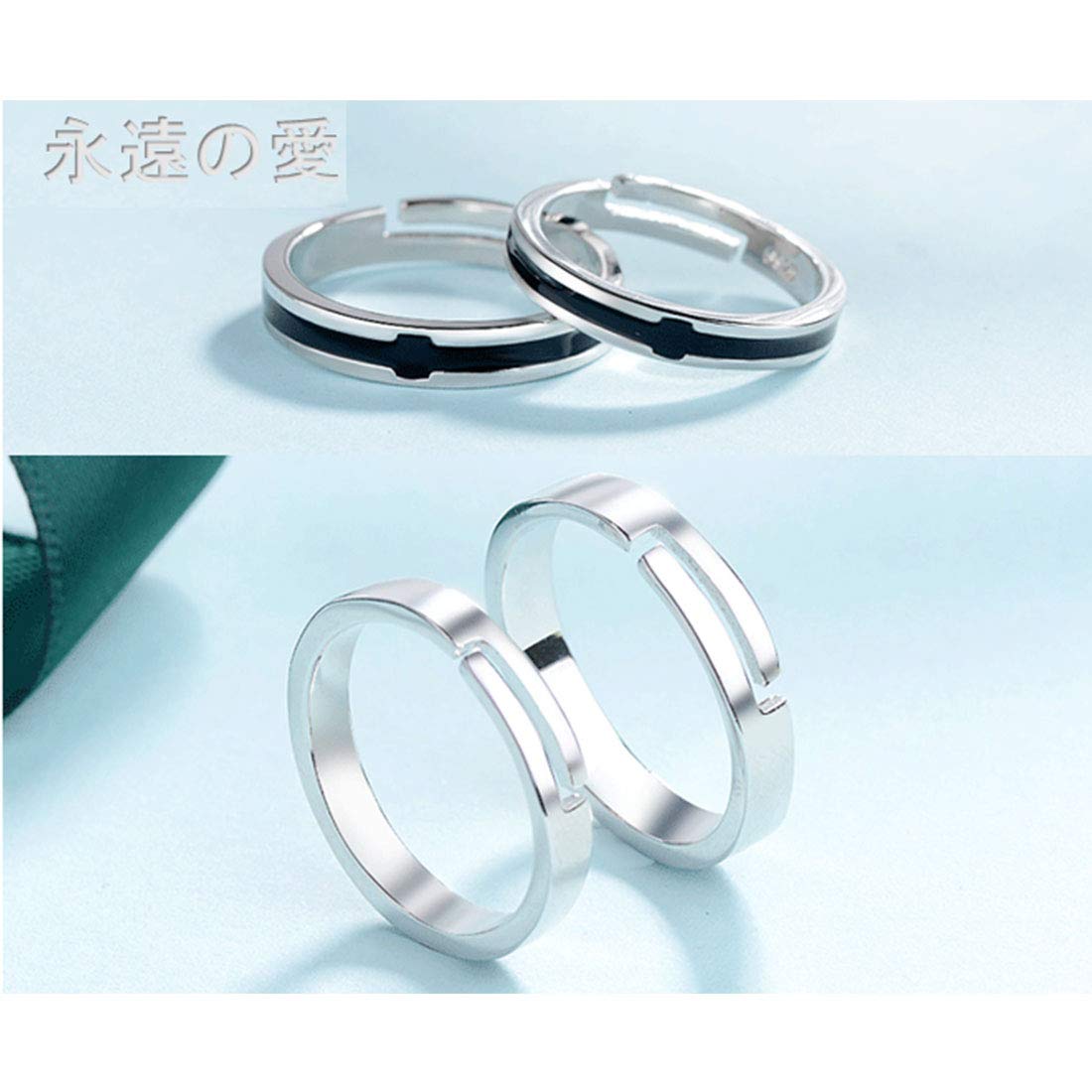 Rockyu ペアリング フリーサイズ 指輪 メンズ 十字架 レディース リング クロス 2個セット シンプル ステンレス 銀色
