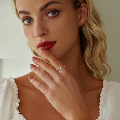 Rockyu シータートルリング レディース ブルーオパール調 925シルバー 調節可能指輪