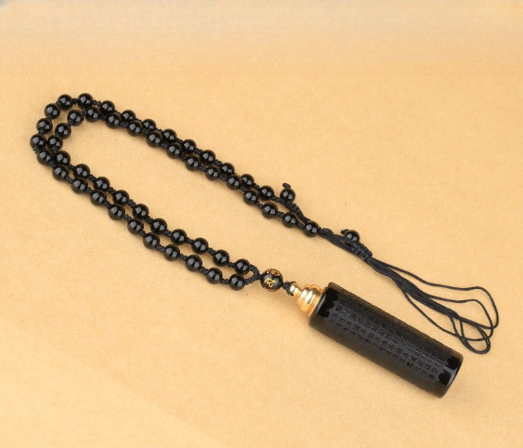 Rockyu メンズ メモリアルネックレス 般若心経入り ステンレス 遺骨ペンダント