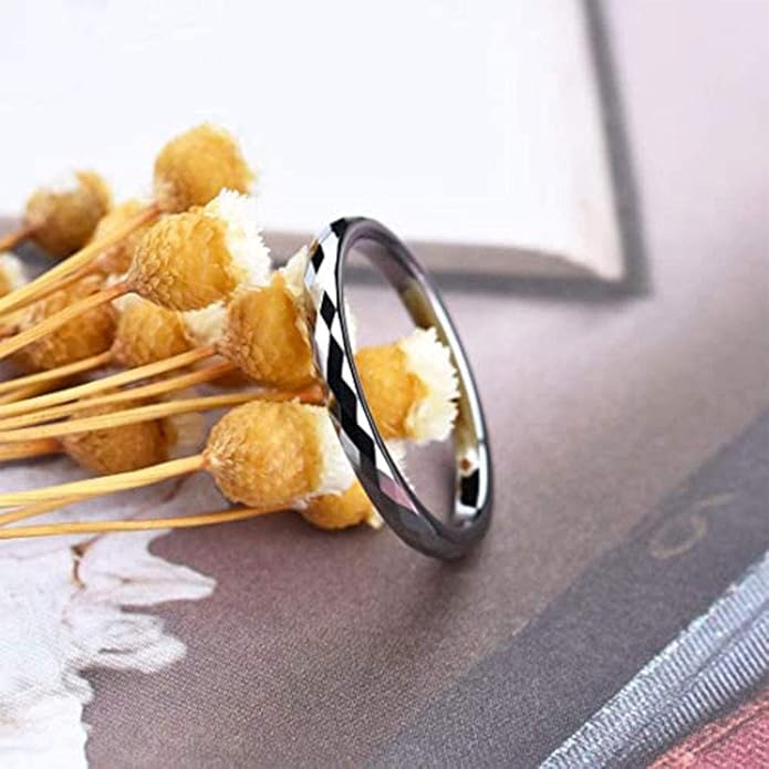 Rockyu リング メンズ 多面カット ゴールド シルバー ピンクゴールド タングステン