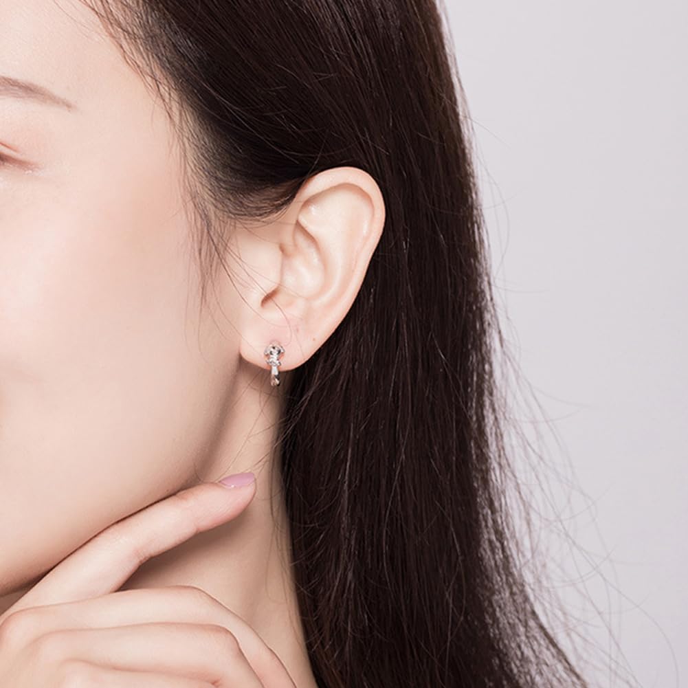 Rockyu ピアス レディース 小さめ ブランド シルバー925 可愛い ワンちゃん 犬ピアス 動物モチーフ ドッグ リングピアス 金属アレルギー対応 イヌ 両耳用 フープピアス おしゃれ バレンタインデー プレゼント アクセサリー