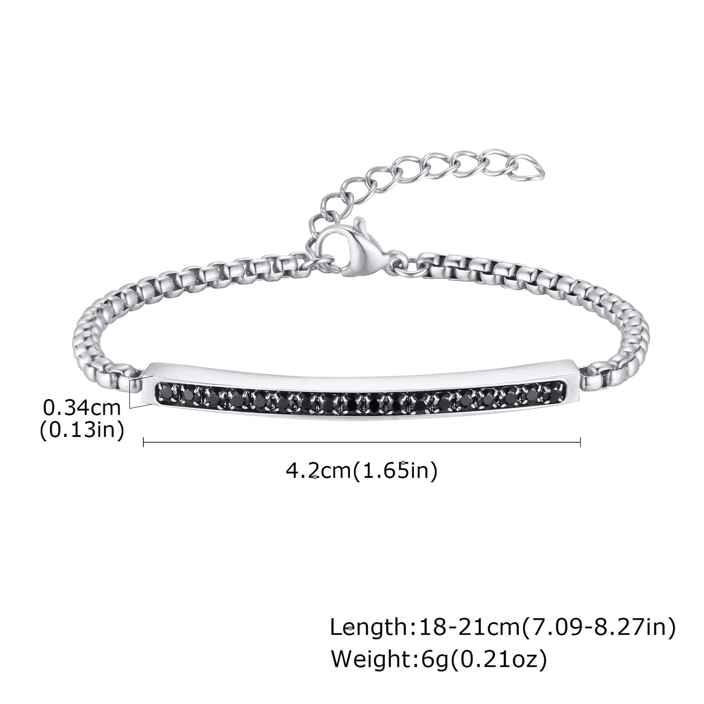 ペアブレスレット キュービックジルコニア付き｜ゴールド＆シルバー ステンレスチェーン