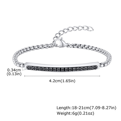 ペアブレスレット キュービックジルコニア付き｜ゴールド＆シルバー ステンレスチェーン