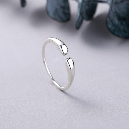 Rockyu リング レディース シルバー925 フリーサイズ ホワイトゴールド 流れる雫 ファランジリング ジュエリー