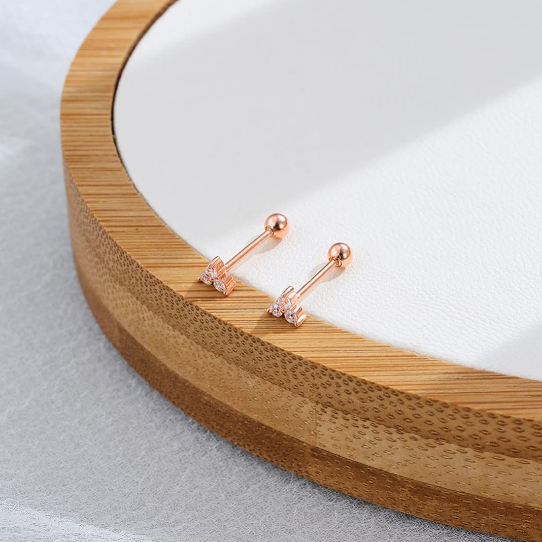 Rockyu ピアス レディース S925 三角ジルコニア スタッドピアス 金属アレルギー対応