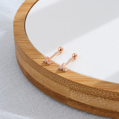 Rockyu ピアス レディース S925 三角ジルコニア スタッドピアス 金属アレルギー対応