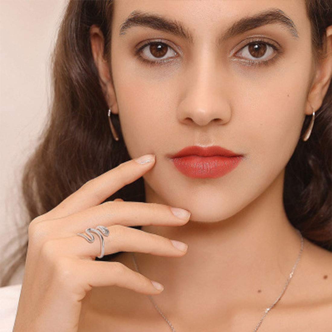 スネークリング レディース｜S925シルバー フリーサイズ 指輪｜Rockyu