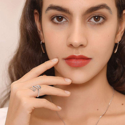 スネークリング レディース｜S925シルバー フリーサイズ 指輪｜Rockyu