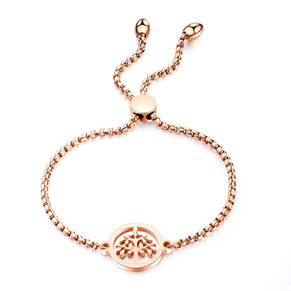 Rockyu ステンレス製 スライドブレスレット｜ツリーオブライフ モチーフ レディース